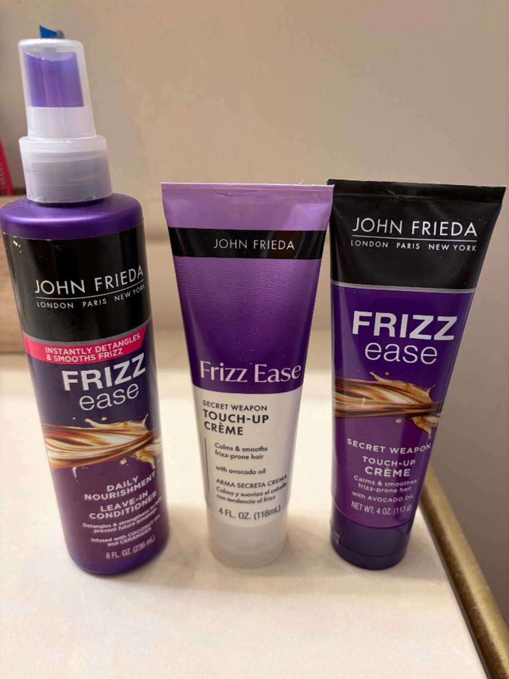 John Frieda leave in Conditioner and Touch Up Cream